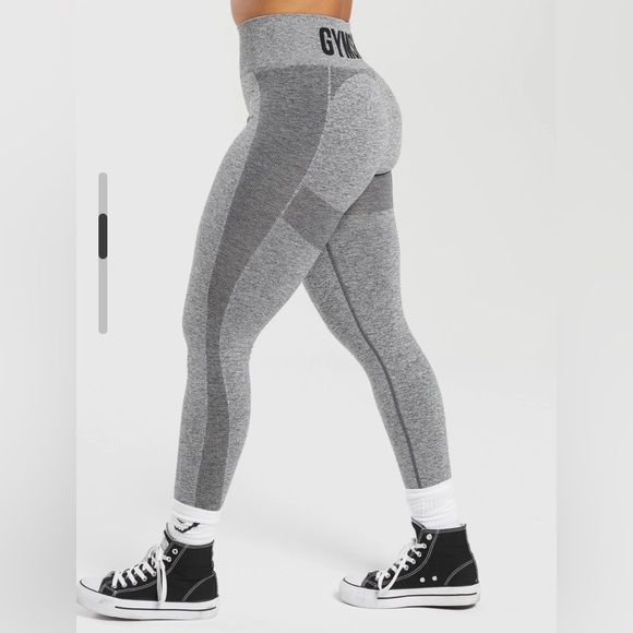 Gymshark FLEX high waisted leggings SMALL Charcoal Marl - Picture 3 of 6